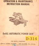 DoAll-Doall C-55, C-56 C-57 C-58, Band Saw, Operations and Maintenance Manual 1954-C-58-01